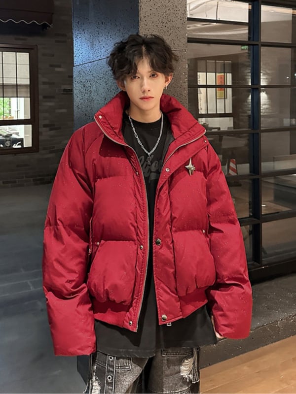 Polüestrist jakke polüester täidisega, tõmblukk, seisev krae, vaba lõige