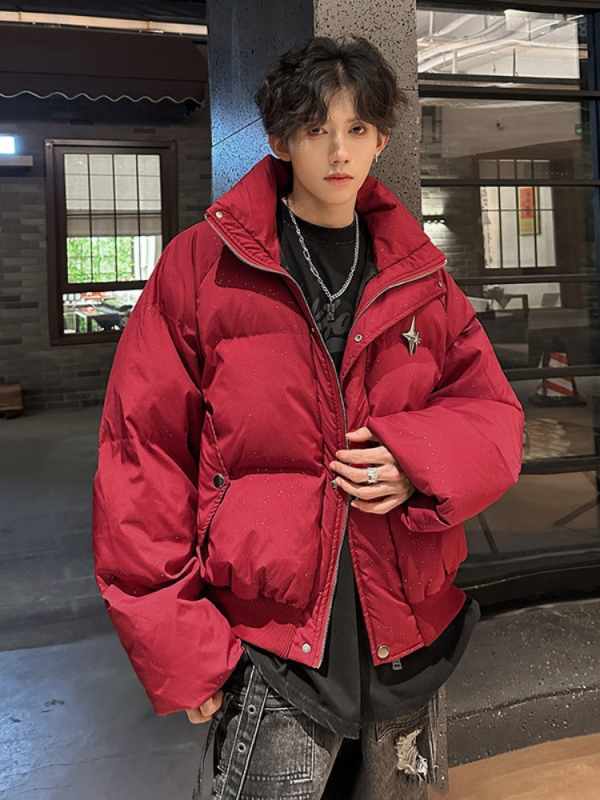 Polüestrist jakke polüester täidisega, tõmblukk, seisev krae, vaba lõige