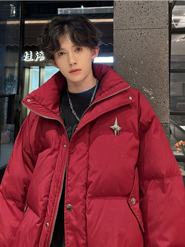 Polüestrist jakke polüester täidisega, tõmblukk, seisev krae, vaba lõige