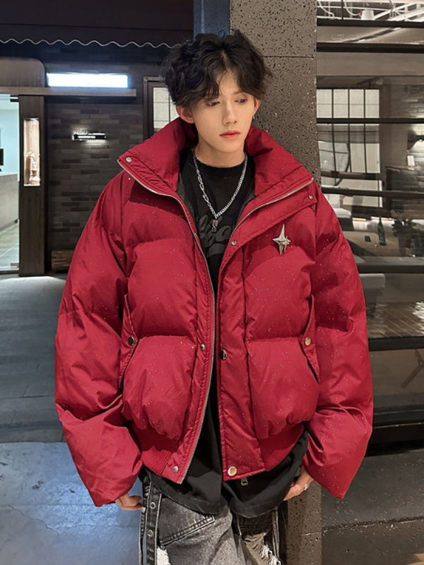 Polüestrist jakke polüester täidisega, tõmblukk, seisev krae, vaba lõige