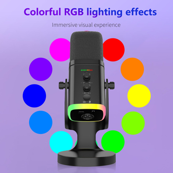 Bezdrôtový USB kondenzátorový mikrofón pre stolný počítač, Bluetooth 5.1, frekvenčný rozsah 100 Hz–20 kHz, SNR ≥75 dB
