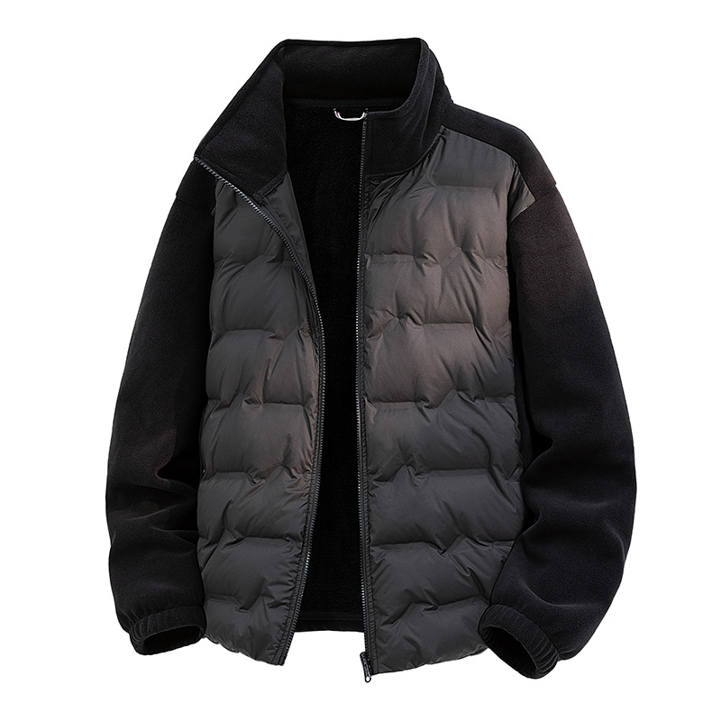 Пухено яке с бял гъши пух, леко, стоечна яка, ветроустойчиво, съдържание на пух 86–90%, основен плат полиестер 95% + спандекс 5%, цип