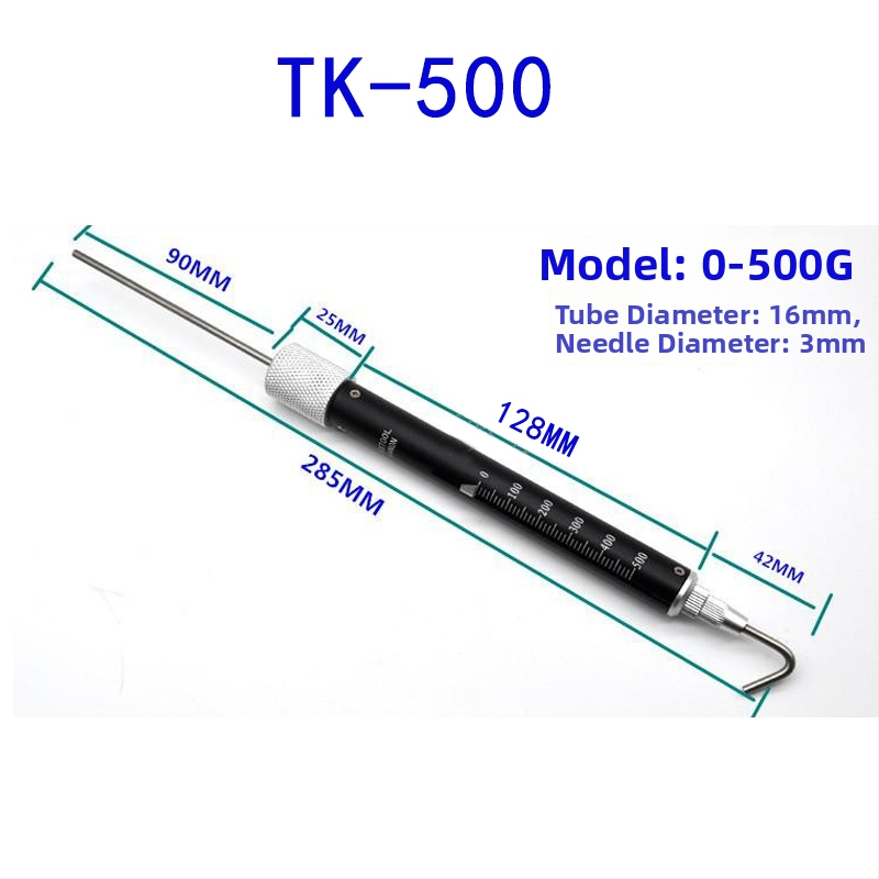 Pružinový dinamometer TK-2000, trubková sila tyč, dvojité gravírovanie stupnice, Deep Test Shence