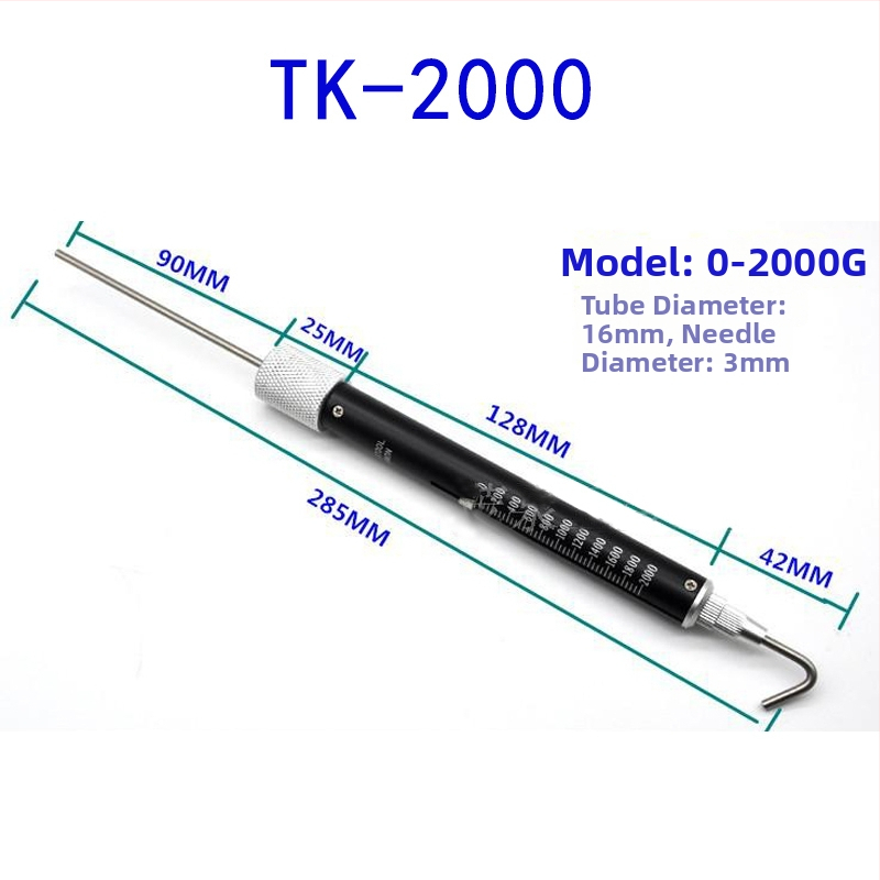 Pružinový dinamometer TK-2000, trubková sila tyč, dvojité gravírovanie stupnice, Deep Test Shence