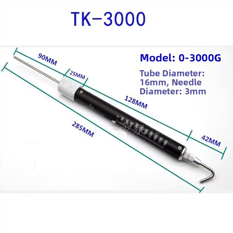 Pružinový dinamometer TK-2000, trubková sila tyč, dvojité gravírovanie stupnice, Deep Test Shence