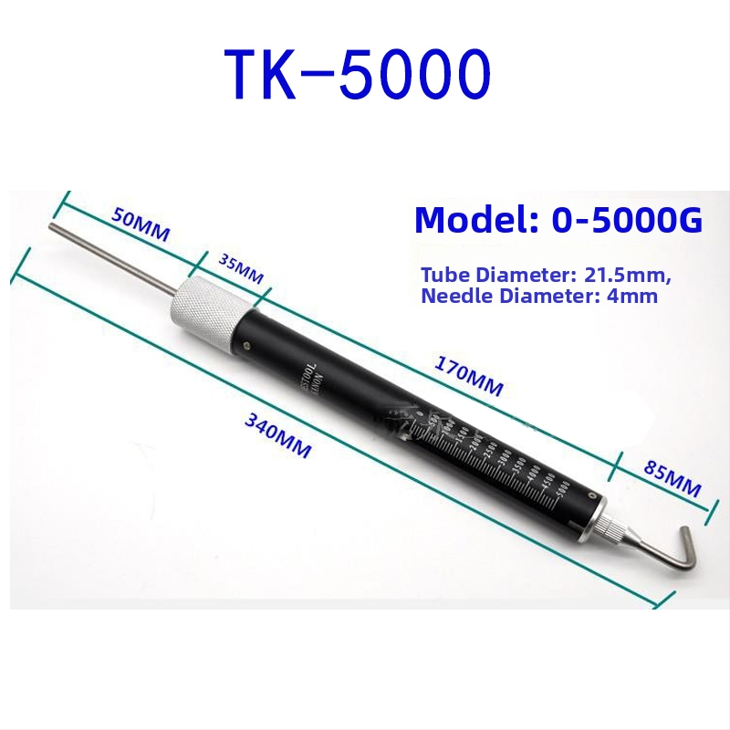 Pružinový dinamometer TK-2000, trubková sila tyč, dvojité gravírovanie stupnice, Deep Test Shence