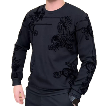 Bluza din fleece pentru bărbați cu guler rotund, mâneci lungi, croială lejeră, 96% poliester