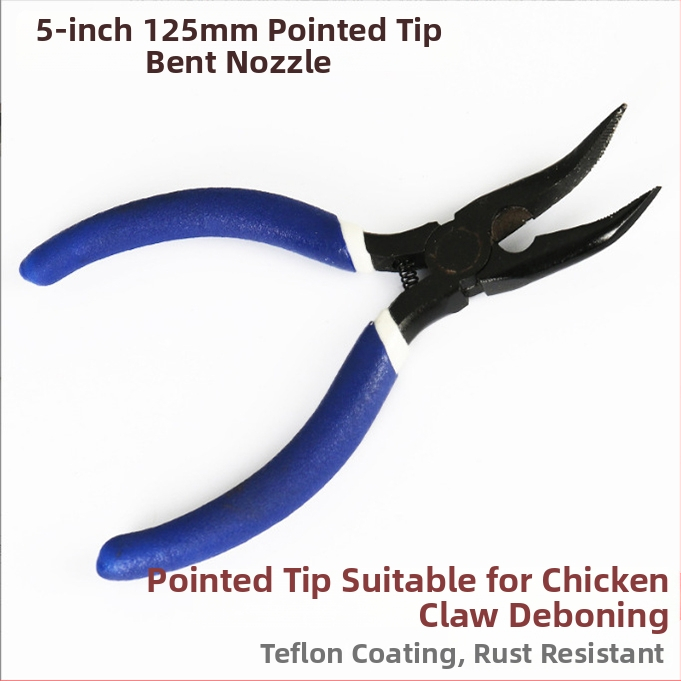 Kliešte s oblou ústou, s dlhým nosom s zubami, zahnutou hlavou, izolované, 45# oceľ