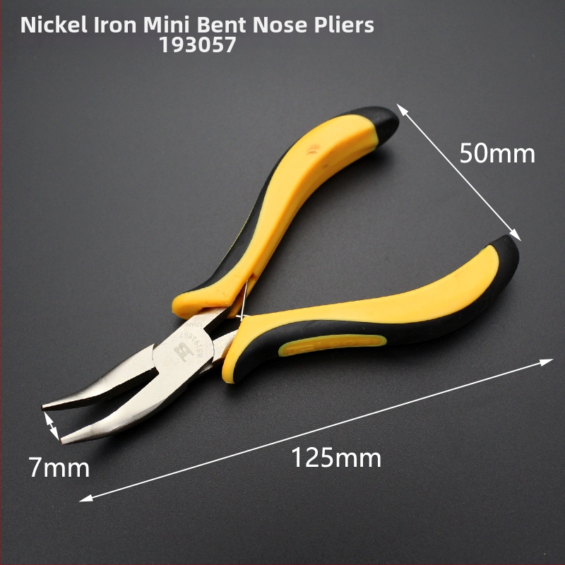 Kliešte s oblou ústou, s dlhým nosom s zubami, zahnutou hlavou, izolované, 45# oceľ