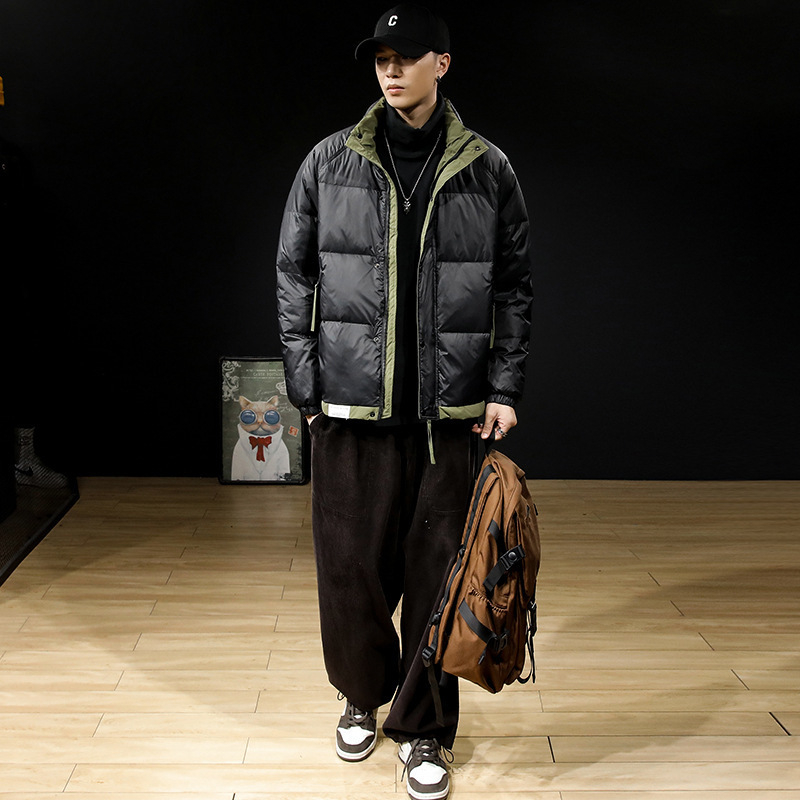 Kórejská verzia kardigánu z bavlnenej bundy so zipsom, hrubá podšívka z polyestru