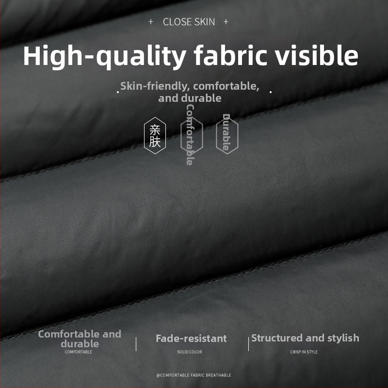 Vyriska pūkinė striukė – lengva žieminė, balta antis pūka (86–90%), 550 užpildymo galia, išorinis audinys nailonas/poliamidas 100%, pamušalas poliesteris 100%, siauras kirpimas