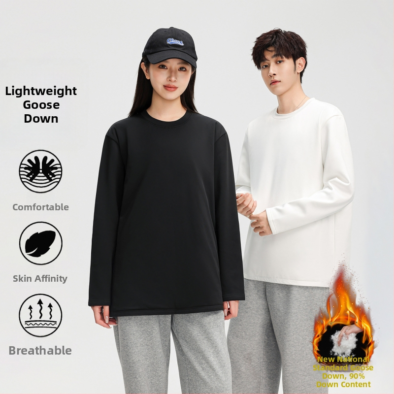 Žieminė striukė su žąsų pūkais, laisvas kirpimas, be apykaklės, be gobtuvo, pūkų užpildas 86–90%