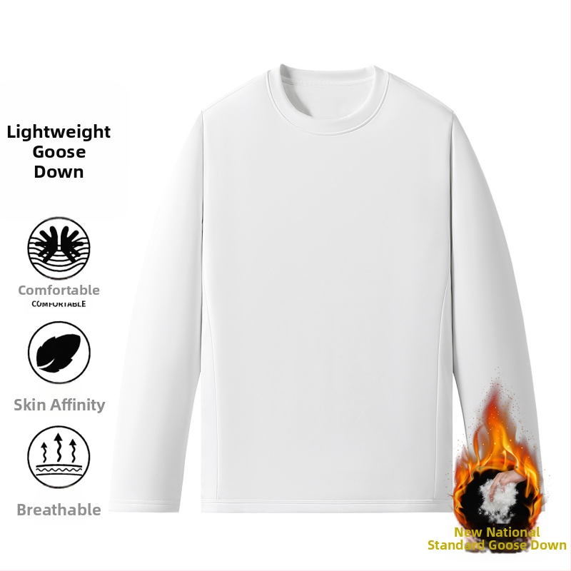 Talvejakk valgete hane suledega, lõtv lõige, ilma kraeta, ilma kapuutsita, täidis 86–90%