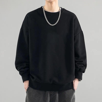 Meeste laia lõikega kampsun ümmarguse kaelusega, pikad varrukad, polüester 96%+, kaal 180–250 g, sügisene sobiv