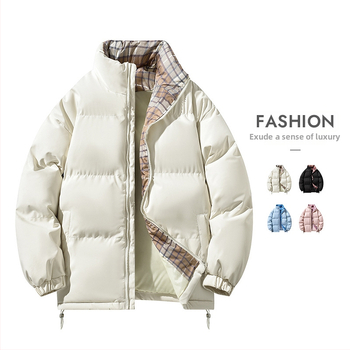 Vyrų žieminė striukė su poliesterio užpildais, stovimas apykaklė, užtrauktukas, storas užpildas, šoninės kišenės