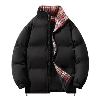 Vyrų žieminė striukė su poliesterio užpildais, stovimas apykaklė, užtrauktukas, storas užpildas, šoninės kišenės