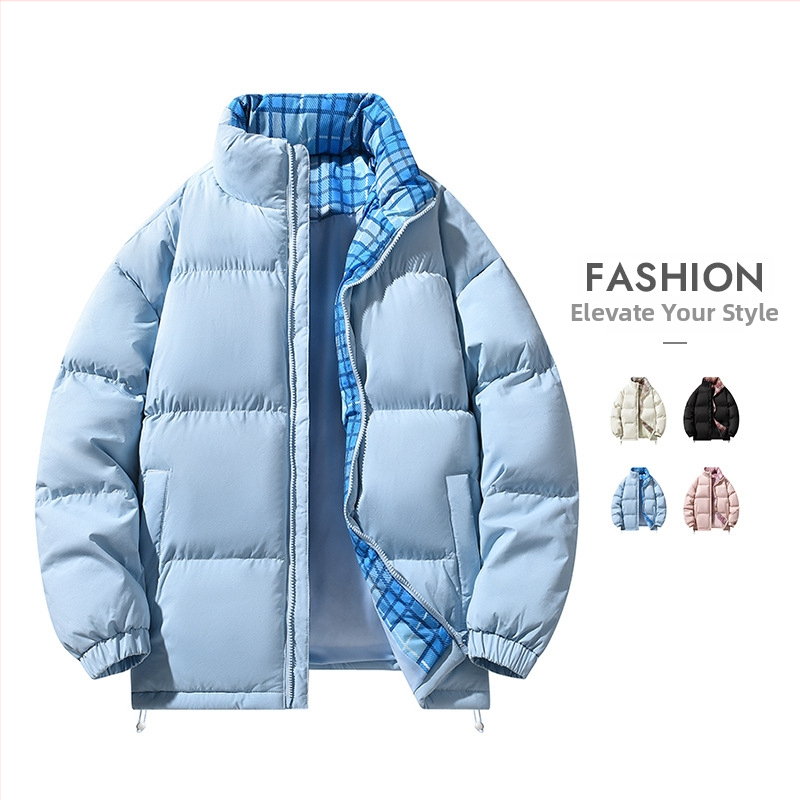 Vyrų žieminė striukė su poliesterio užpildais, stovimas apykaklė, užtrauktukas, storas užpildas, šoninės kišenės