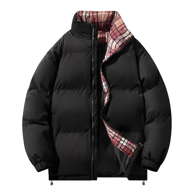 Vyrų žieminė striukė su poliesterio užpildais, stovimas apykaklė, užtrauktukas, storas užpildas, šoninės kišenės