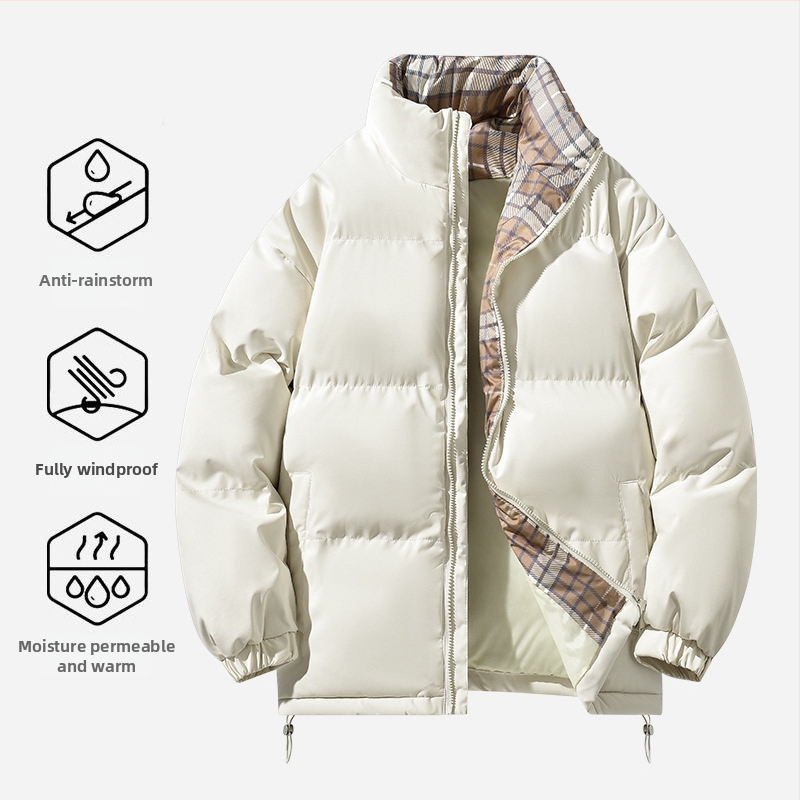 Vyrų žieminė striukė su poliesterio užpildais, stovimas apykaklė, užtrauktukas, storas užpildas, šoninės kišenės