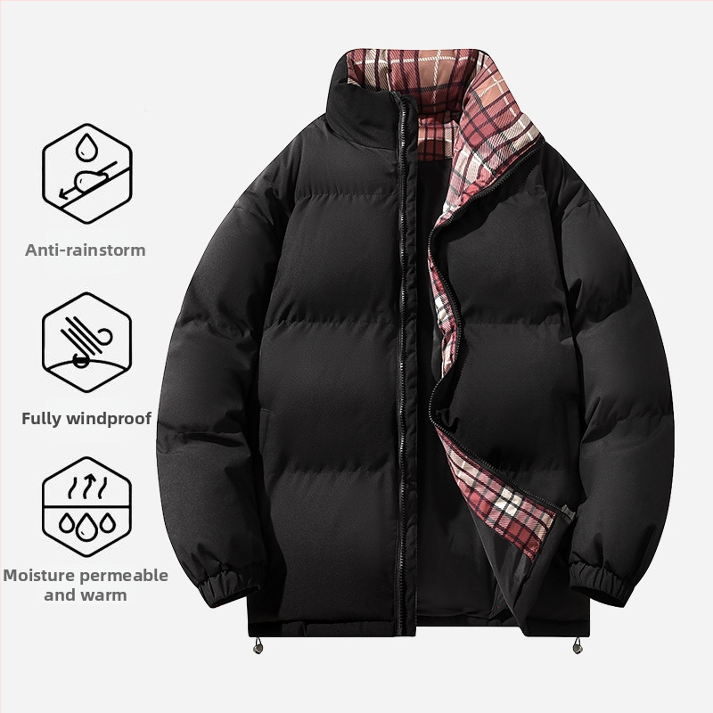 Vyrų žieminė striukė su poliesterio užpildais, stovimas apykaklė, užtrauktukas, storas užpildas, šoninės kišenės