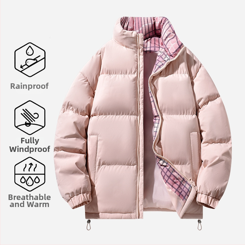 Vyrų žieminė striukė su poliesterio užpildais, stovimas apykaklė, užtrauktukas, storas užpildas, šoninės kišenės