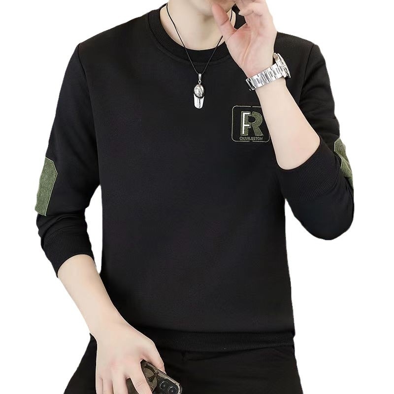 Meeste vaba lõikega dressipluus ümmarguse kaelusega, pikkade varrukatega, polüester 91–95%