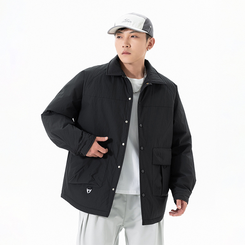 Zimná bunda s péřovou výplň pre mužov, dlhý rukáv, polyesterová látka