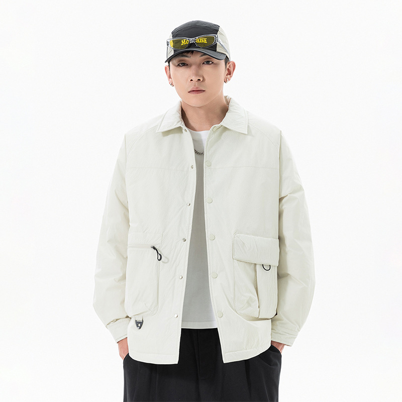 Zimná bunda s péřovou výplň pre mužov, dlhý rukáv, polyesterová látka