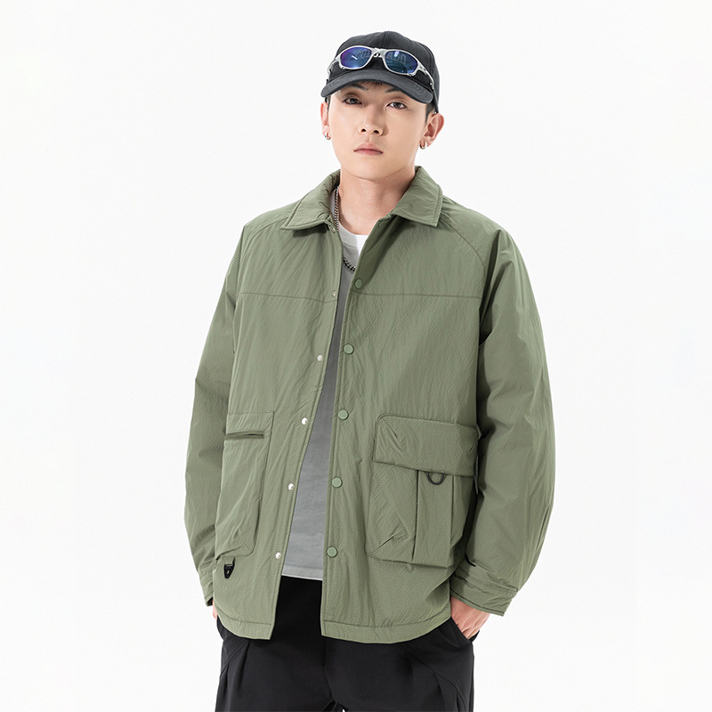 Zimná bunda s péřovou výplň pre mužov, dlhý rukáv, polyesterová látka