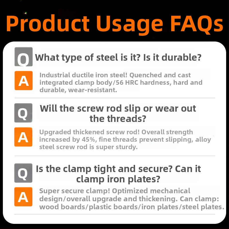 G-clip/C-clip kovový upín, ťažký stolársky upín, 45# oceľ, hmotnosť 2730 g, odolný voči výbuchu