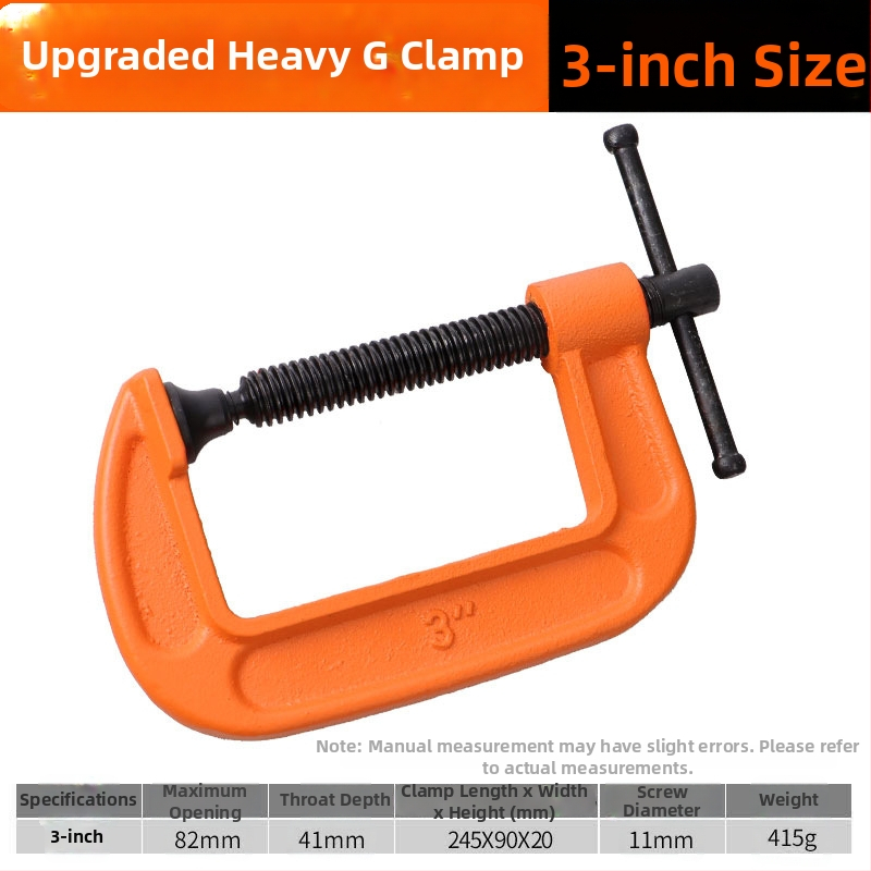 G-clip/C-clip kovový upín, ťažký stolársky upín, 45# oceľ, hmotnosť 2730 g, odolný voči výbuchu