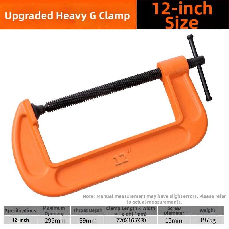 G-clip/C-clip kovový upín, ťažký stolársky upín, 45# oceľ, hmotnosť 2730 g, odolný voči výbuchu