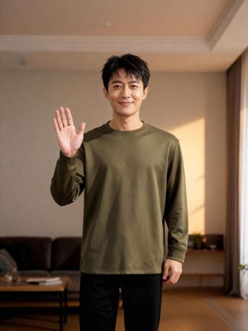 Meeste fliisvoodriga pullover, kõrge kaelusega, pikad varrukad, polüesterkangas, igapäevane sportlik stiil