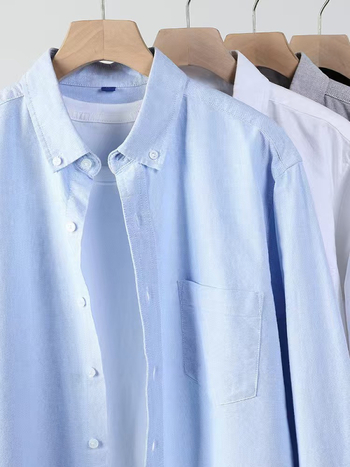 Риза Oxford памук 96%+, Turn-down яка, дълги ръкави