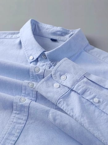 Риза Oxford памук 96%+, Turn-down яка, дълги ръкави