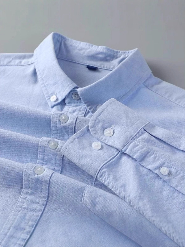 Риза Oxford памук 96%+, Turn-down яка, дълги ръкави