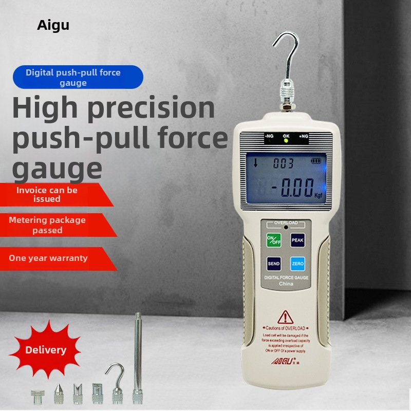 Aigu digitálny ťahový merací prístroj, séria ZP-5–ZP-1000, rozsah 5–1000 N, presnosť ±0,5%
