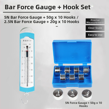5N pružinový dinamometer s kovovým hákom – výučbový nástroj z mechaniky pre základnú a strednú školu