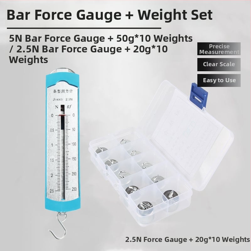 5N pružinový dinamometer s kovovým hákom – výučbový nástroj z mechaniky pre základnú a strednú školu