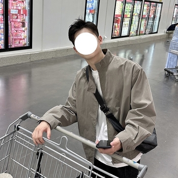 Jakna sa stojim ovratnikom, zip, dugi rukavi, uska fit, bez kapuljače (proljeće-jesen, poliester)