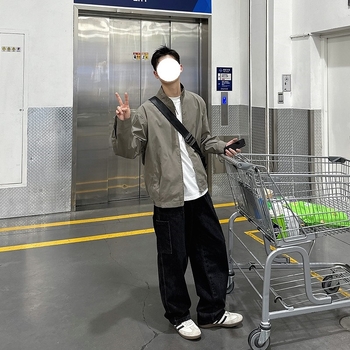 Jakna sa stojim ovratnikom, zip, dugi rukavi, uska fit, bez kapuljače (proljeće-jesen, poliester)