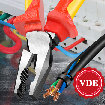 Izolované viacúčelové elektrikárske kliešte, ihlová špička, odizolovač káblov, chróm-molybdenová oceľ, hmotnosť 0,2 kg