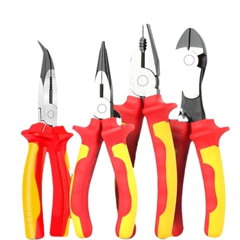 Izolované viacúčelové elektrikárske kliešte, ihlová špička, odizolovač káblov, chróm-molybdenová oceľ, hmotnosť 0,2 kg