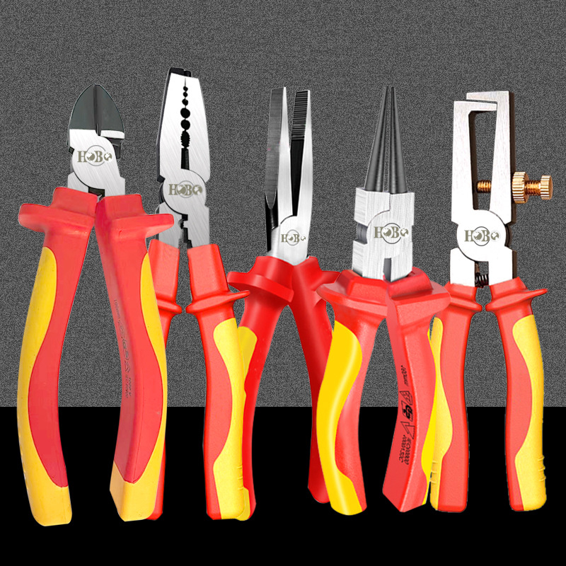 Izolované viacúčelové elektrikárske kliešte, ihlová špička, odizolovač káblov, chróm-molybdenová oceľ, hmotnosť 0,2 kg