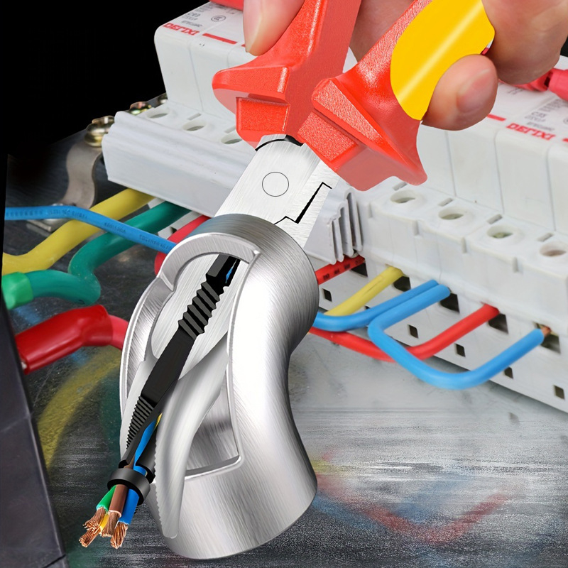 Izolované viacúčelové elektrikárske kliešte, ihlová špička, odizolovač káblov, chróm-molybdenová oceľ, hmotnosť 0,2 kg