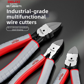Delixi Electric priemyselné diagonálne rezné kliešte, vysoká tvrdosť, naklonené čeľuste, z chróm-vanádiovej ocele