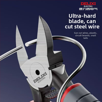 Delixi Electric priemyselné diagonálne rezné kliešte, vysoká tvrdosť, naklonené čeľuste, z chróm-vanádiovej ocele