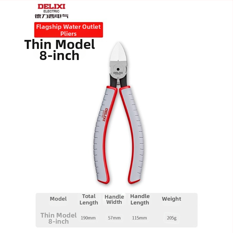 Delixi Electric priemyselné diagonálne rezné kliešte, vysoká tvrdosť, naklonené čeľuste, z chróm-vanádiovej ocele