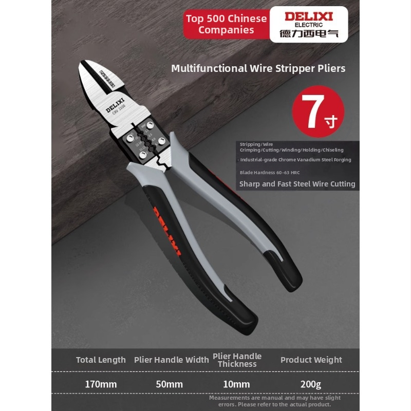 Delixi Electric priemyselné diagonálne rezné kliešte, vysoká tvrdosť, naklonené čeľuste, z chróm-vanádiovej ocele