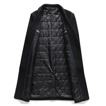 Pánske vlnené kabát v kórejskom štýle, stredná dĺžka, jednosedlové zapínanie